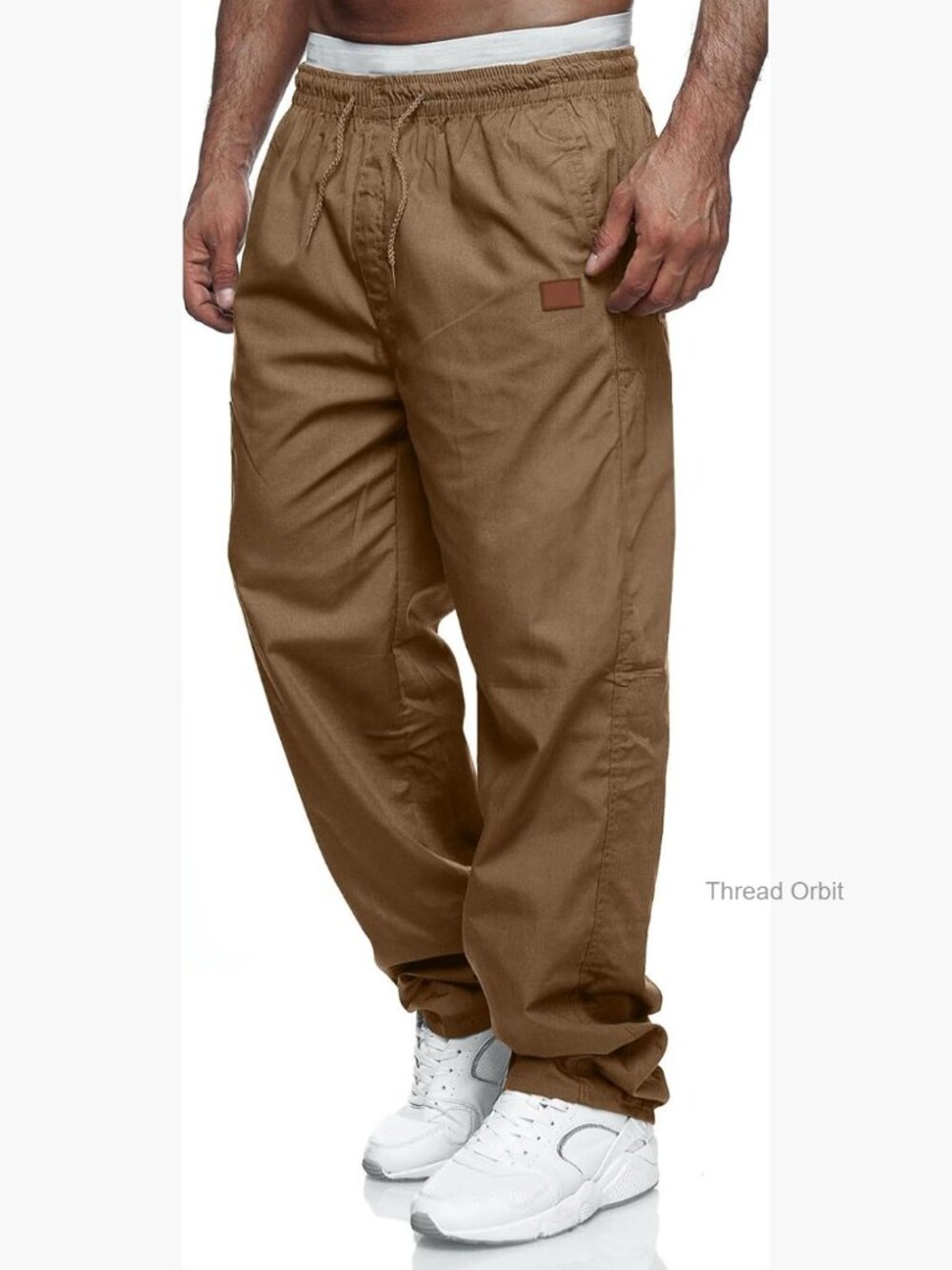 Men's Cargo Jogger Pants Relaxed Fit Drawstring Sweatpants Hiking Twill